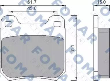 FOMAR FRICTION fo468781 -  Комплект тормозных колодок, дисковый тормоз